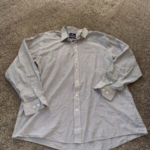 Men's Stanford Travel Easy Care Broadcloth Regular Fit 17 1/2 36-37 Button Down